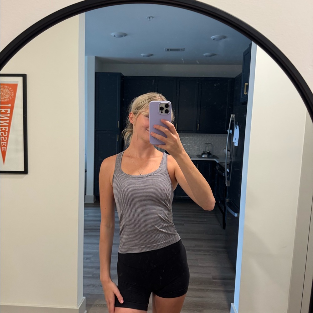 Lululemon Gray/Black Stripe Swiftly Tech Tank SIZE 4
